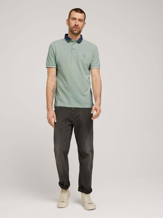 Strukturiertes Poloshirt - Männer - mint green two tone pique Strukturiertes Poloshirt - Männer - mint green two tone pique - 3 - TOM TAILOR