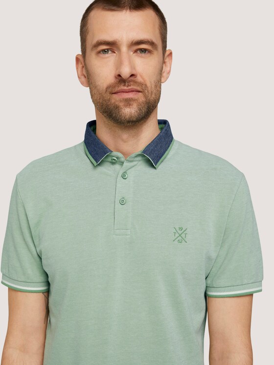 Strukturiertes Poloshirt - Männer - mint green two tone pique Strukturiertes Poloshirt - Männer - mint green two tone pique - 9 - TOM TAILOR