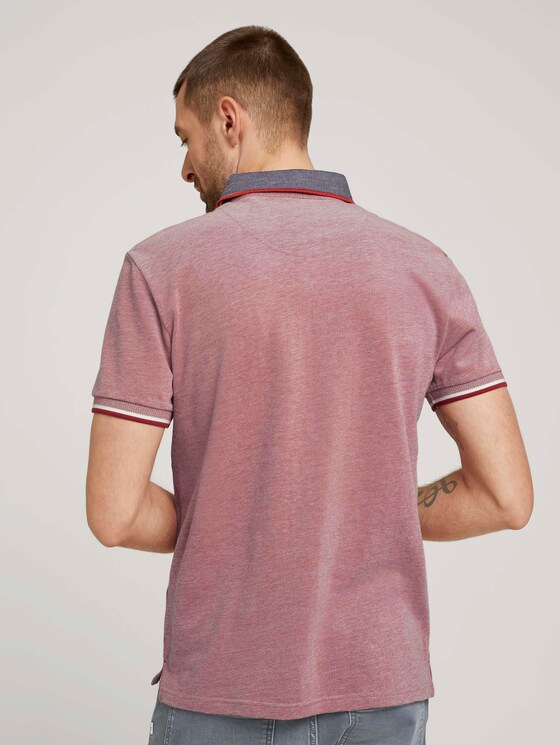 Poloshirt getextureerd - Mannen - chili oil red two tone piquet Poloshirt getextureerd - Mannen - chili oil red two tone piquet - 2 - TOM TAILOR