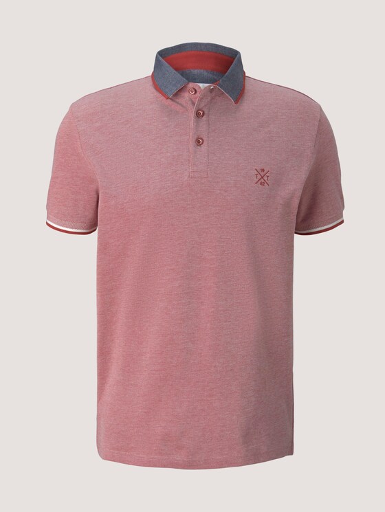 Poloshirt getextureerd - Mannen - chili oil red two tone piquet Poloshirt getextureerd - Mannen - chili oil red two tone piquet - 7 - TOM TAILOR