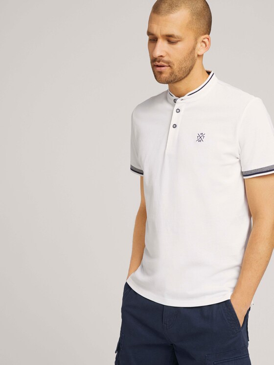 Poloshirt met opstaande kraag - Mannen - Off White Poloshirt met opstaande kraag - Mannen - Off White - 5 - TOM TAILOR