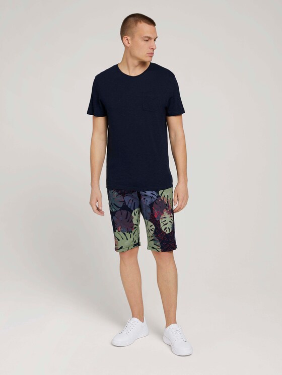 Josh Regular Slim Shorts - Männer - dark blue paint leaf design Josh Regular Slim Shorts - Männer - dark blue paint leaf design - 3 - TOM TAILOR