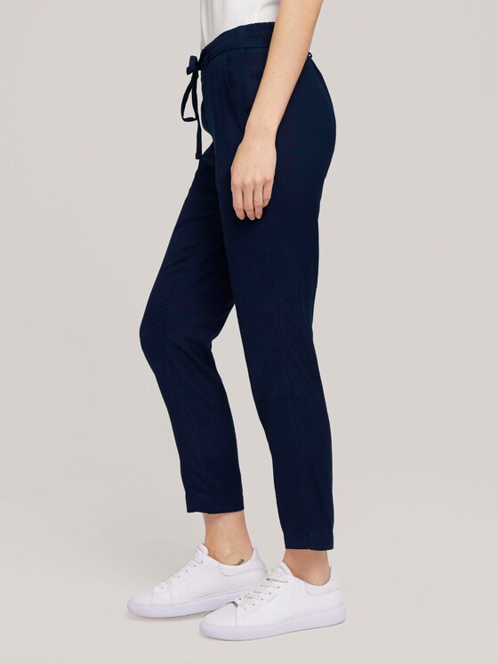Elastische Loose Fit Hose mit LENZING™ ECOVERO™ - Frauen - Sky Captain Blue Elastische Loose Fit Hose mit LENZING™ ECOVERO™ - Frauen - Sky Captain Blue - 11 - TOM TAILOR