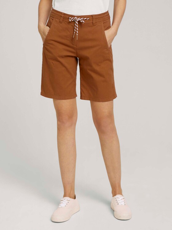 Bermuda Shorts mit Kordelzug - Frauen - Caramel Brown Bermuda Shorts mit Kordelzug - Frauen - Caramel Brown - 1 - TOM TAILOR