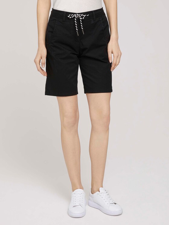 Bermuda Shorts mit Kordelzug - Frauen - deep black Bermuda Shorts mit Kordelzug - Frauen - deep black - 1 - TOM TAILOR