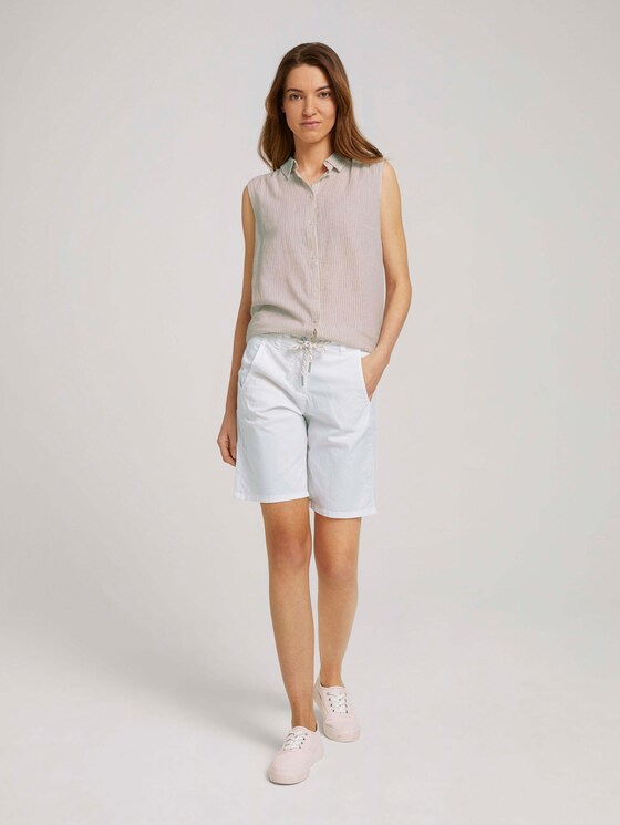Bermuda shorts with a drawstring - Women - White - 3 - TOM TAILOR