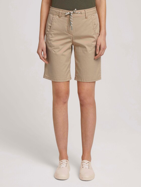 Bermuda Shorts mit Kordelzug - Frauen - desert linen Bermuda Shorts mit Kordelzug - Frauen - desert linen - 1 - TOM TAILOR