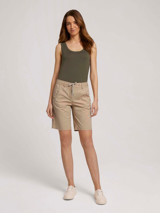 Bermuda Shorts mit Kordelzug - Frauen - desert linen Bermuda Shorts mit Kordelzug - Frauen - desert linen - 3 - TOM TAILOR