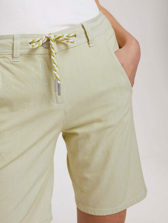 Bermuda Shorts mit Kordelzug - Frauen - green tiny stripe Bermuda Shorts mit Kordelzug - Frauen - green tiny stripe - 10 - TOM TAILOR