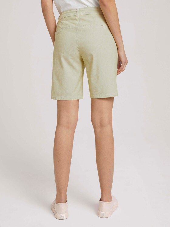 Bermuda Shorts mit Kordelzug - Frauen - green tiny stripe Bermuda Shorts mit Kordelzug - Frauen - green tiny stripe - 2 - TOM TAILOR
