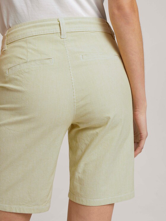 Bermuda Shorts mit Kordelzug - Frauen - green tiny stripe Bermuda Shorts mit Kordelzug - Frauen - green tiny stripe - 9 - TOM TAILOR