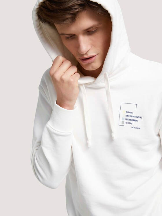 Hoodie mit Print - Männer - Soft Clear White Hoodie mit Print - Männer - Soft Clear White - 9 - TOM TAILOR Denim