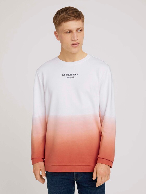 Sweatshirt mit Farbverlauf - Männer - orange lobster Sweatshirt mit Farbverlauf - Männer - orange lobster - 1 - TOM TAILOR Denim