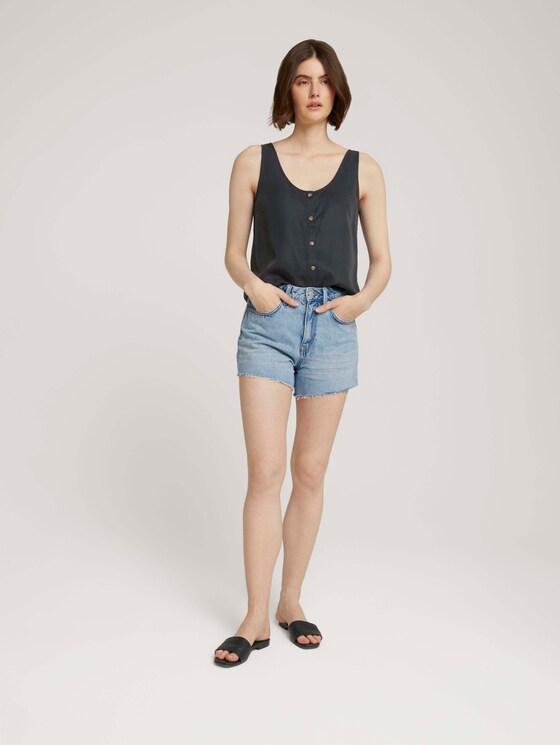 Geknöpftes Top mit TENCEL™ Lyocell - Frauen - washed black Geknöpftes Top mit TENCEL™ Lyocell - Frauen - washed black - 3 - TOM TAILOR Denim