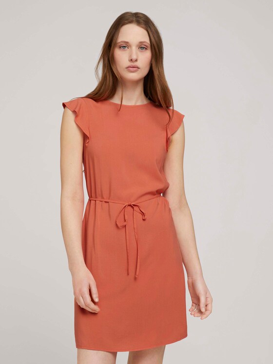 Ärmelloses Minikleid mit Rüschen - Frauen - sundown coral Ärmelloses Minikleid mit Rüschen - Frauen - sundown coral - 1 - TOM TAILOR Denim