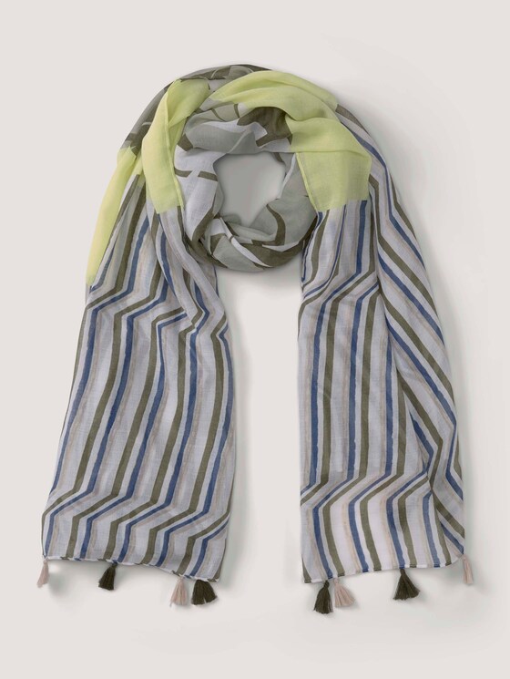 Print Schal mit Quasten - Frauen - Grape Leaf Green Print Schal mit Quasten - Frauen - Grape Leaf Green - 7 - Tom Tailor E-Shop Kollektion