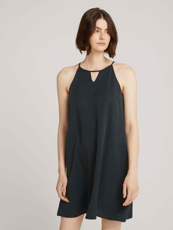 Neckholder Minikleid mit TENCEL™ Lyocell - Frauen - washed black Neckholder Minikleid mit TENCEL™ Lyocell - Frauen - washed black - 1 - TOM TAILOR Denim