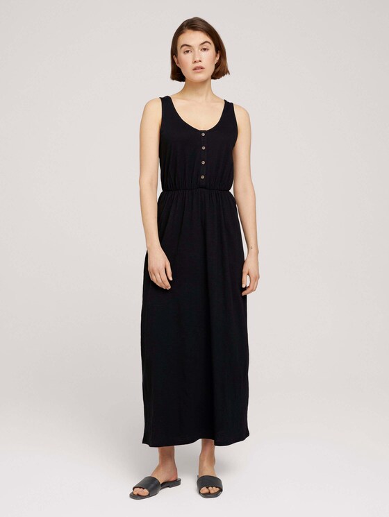 Ärmelloses Maxikleid mit Knopfleiste - Frauen - deep black Ärmelloses Maxikleid mit Knopfleiste - Frauen - deep black - 1 - TOM TAILOR Denim
