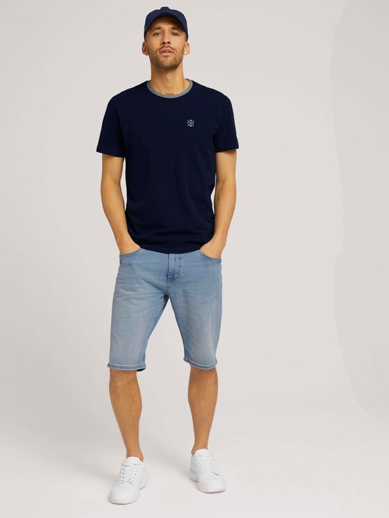 T-Shirt mit Logo Stickerei - Männer - Sailor Blue T-Shirt mit Logo Stickerei - Männer - Sailor Blue - 3 - TOM TAILOR