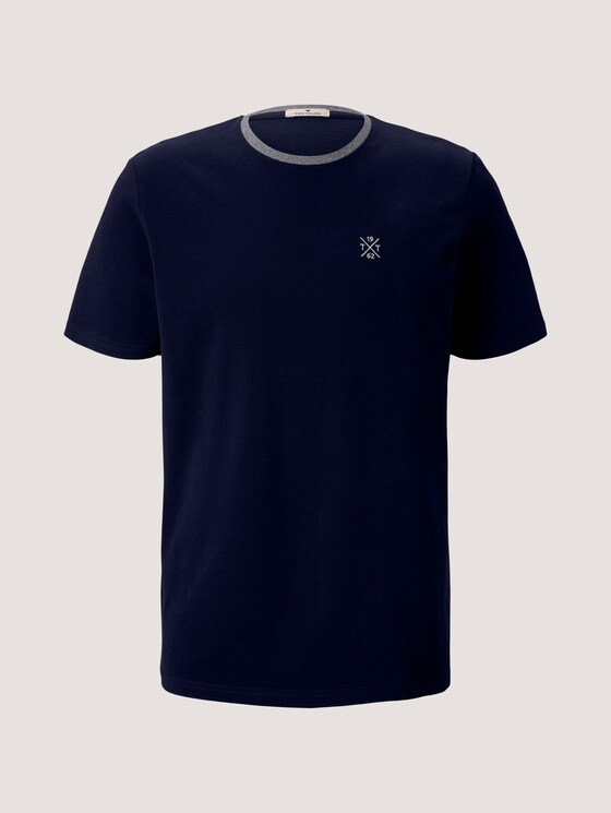T-Shirt mit Logo Stickerei - Männer - Sailor Blue T-Shirt mit Logo Stickerei - Männer - Sailor Blue - 7 - TOM TAILOR