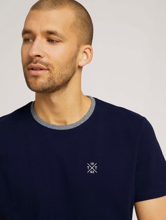 T-Shirt mit Logo Stickerei - Männer - Sailor Blue T-Shirt mit Logo Stickerei - Männer - Sailor Blue - 9 - TOM TAILOR