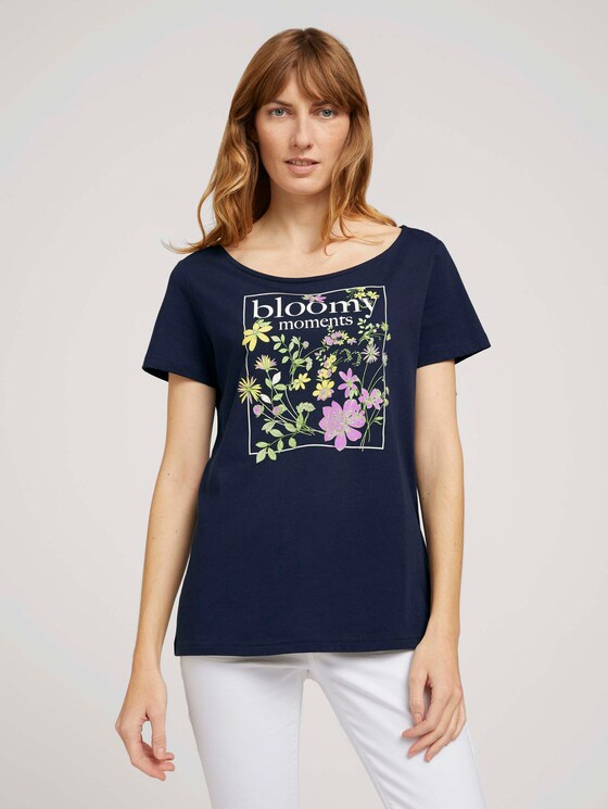 T-Shirt mit Print mit Bio-Baumwolle - Frauen - Sky Captain Blue T-Shirt mit Print mit Bio-Baumwolle - Frauen - Sky Captain Blue - 1 - TOM TAILOR