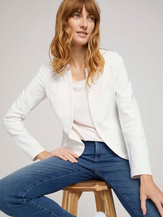 Blazer mit Ottomanstruktur - Frauen - Whisper White Blazer mit Ottomanstruktur - Frauen - Whisper White - 5 - TOM TAILOR