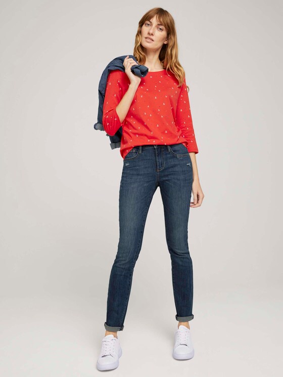 gemustertes Langarmshirt mit Bio-Baumwolle - Frauen - red anchor design gemustertes Langarmshirt mit Bio-Baumwolle - Frauen - red anchor design - 3 - TOM TAILOR