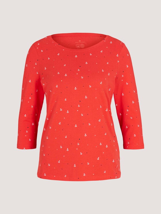 gemustertes Langarmshirt mit Bio-Baumwolle - Frauen - red anchor design gemustertes Langarmshirt mit Bio-Baumwolle - Frauen - red anchor design - 7 - TOM TAILOR
