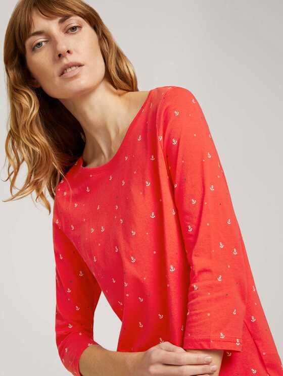gemustertes Langarmshirt mit Bio-Baumwolle - Frauen - red anchor design gemustertes Langarmshirt mit Bio-Baumwolle - Frauen - red anchor design - 9 - TOM TAILOR