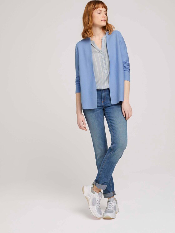 gestreifte Bluse mit halber Knopfleiste - Frauen - blue stripe vertical gestreifte Bluse mit halber Knopfleiste - Frauen - blue stripe vertical - 3 - TOM TAILOR