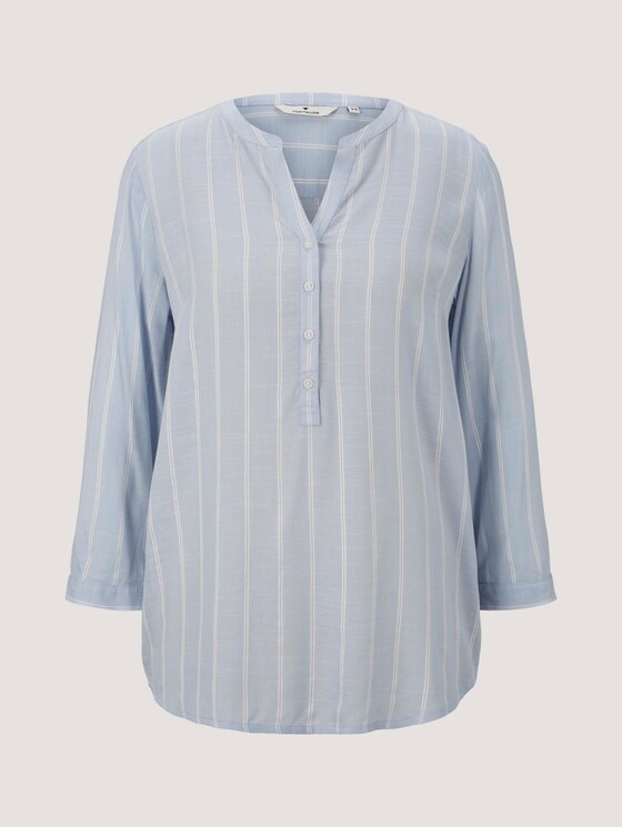 gestreifte Bluse mit halber Knopfleiste - Frauen - blue stripe vertical gestreifte Bluse mit halber Knopfleiste - Frauen - blue stripe vertical - 7 - TOM TAILOR