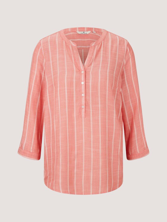 gestreifte Bluse mit halber Knopfleiste - Frauen - peach stripe vertical gestreifte Bluse mit halber Knopfleiste - Frauen - peach stripe vertical - 7 - TOM TAILOR