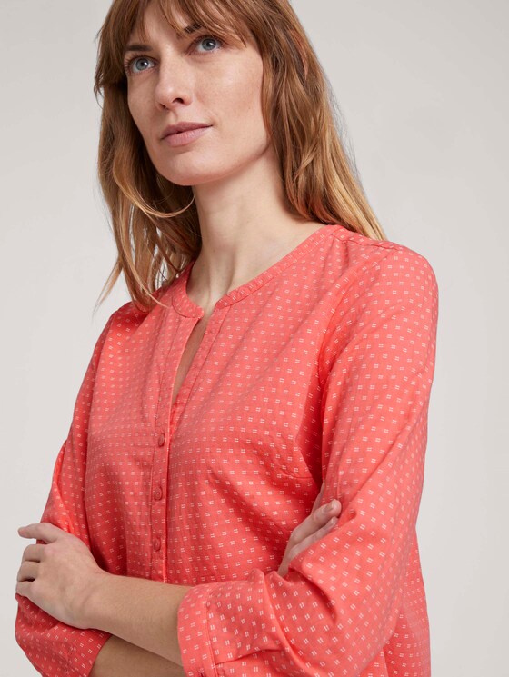 gemusterte Bluse mit halber Knopfleiste - Frauen - peach structure design gemusterte Bluse mit halber Knopfleiste - Frauen - peach structure design - 9 - TOM TAILOR