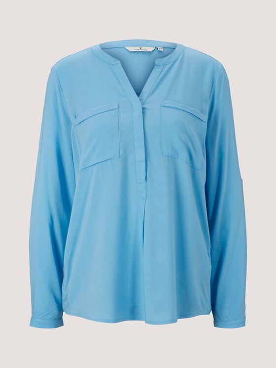 Tunikabluse mit Turn-Up Ärmeln - Frauen - Clear Light Blue Tunikabluse mit Turn-Up Ärmeln - Frauen - Clear Light Blue - 7 - TOM TAILOR