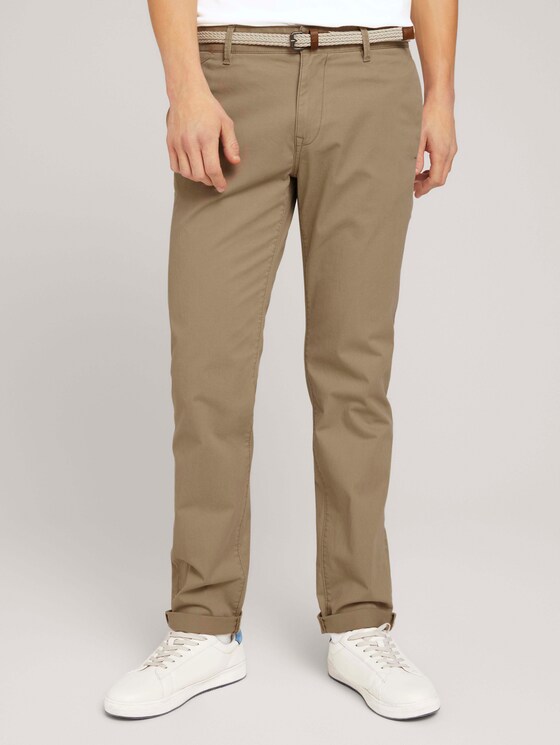Basic Chino Hose mit Gürtel - Männer - Chinchilla Basic Chino Hose mit Gürtel - Männer - Chinchilla - 1 - TOM TAILOR Denim