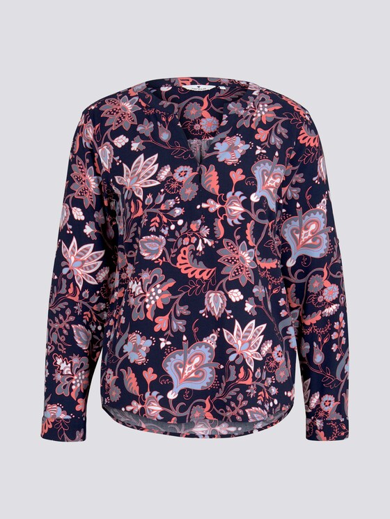 gemusterte Bluse mit Turn-Up Ärmeln - Frauen - navy paisley design gemusterte Bluse mit Turn-Up Ärmeln - Frauen - navy paisley design - 7 - TOM TAILOR
