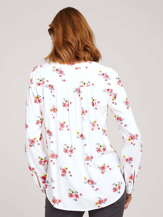 Blouse met dessin en opgerande mouwen - Vrouwen - cream flower design Blouse met dessin en opgerande mouwen - Vrouwen - cream flower design - 2 - TOM TAILOR