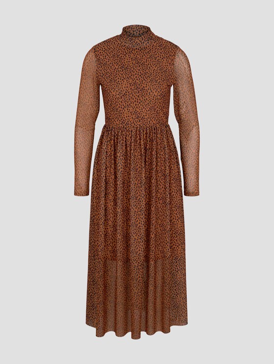 Gemustertes Midikleid mit Stehkragen - Frauen - brown leo print Gemustertes Midikleid mit Stehkragen - Frauen - brown leo print - 7 - TOM TAILOR Denim
