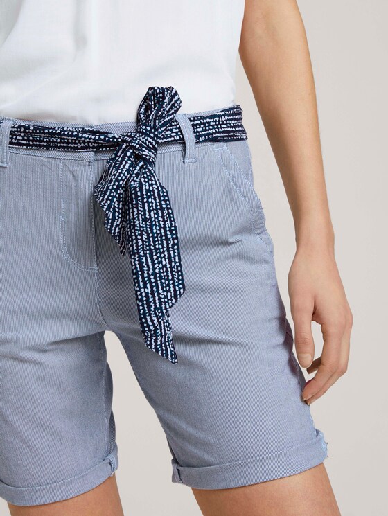 Relaxed chino Bermuda shorts - Women - navy thin stripe Relaxed chino Bermuda shorts - Women - navy thin stripe - 10 - TOM TAILOR
