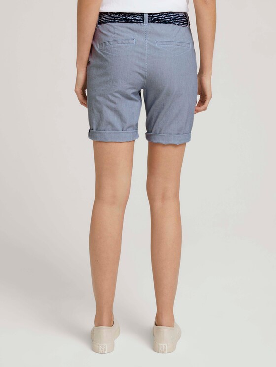 Relaxed chino Bermuda shorts - Women - navy thin stripe Relaxed chino Bermuda shorts - Women - navy thin stripe - 2 - TOM TAILOR