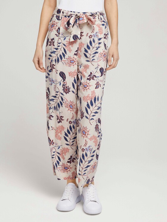 Fließende Culotte Hose - Frauen - white floral design Fließende Culotte Hose - Frauen - white floral design - 1 - TOM TAILOR