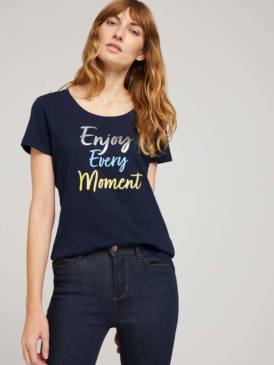 T-Shirt mit Print mit Bio-Baumwolle - Frauen - Sky Captain Blue T-Shirt mit Print mit Bio-Baumwolle - Frauen - Sky Captain Blue - 5 - TOM TAILOR