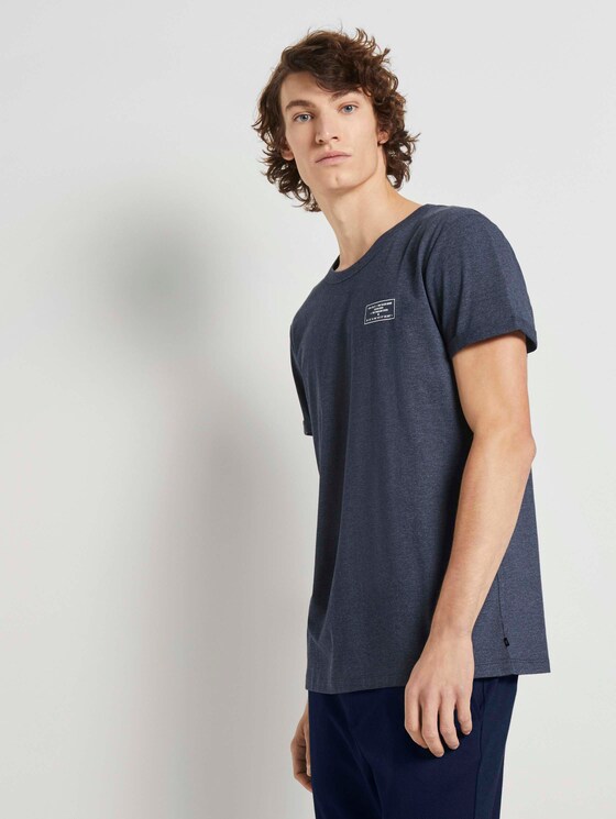 T-Shirt mit Ärmelaufschlag - Männer - Sky Captain Blue Non-Solid T-Shirt mit Ärmelaufschlag - Männer - Sky Captain Blue Non-Solid - 1 - TOM TAILOR Denim