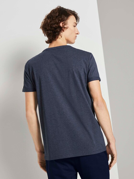 T-Shirt mit Ärmelaufschlag - Männer - Sky Captain Blue Non-Solid T-Shirt mit Ärmelaufschlag - Männer - Sky Captain Blue Non-Solid - 2 - TOM TAILOR Denim