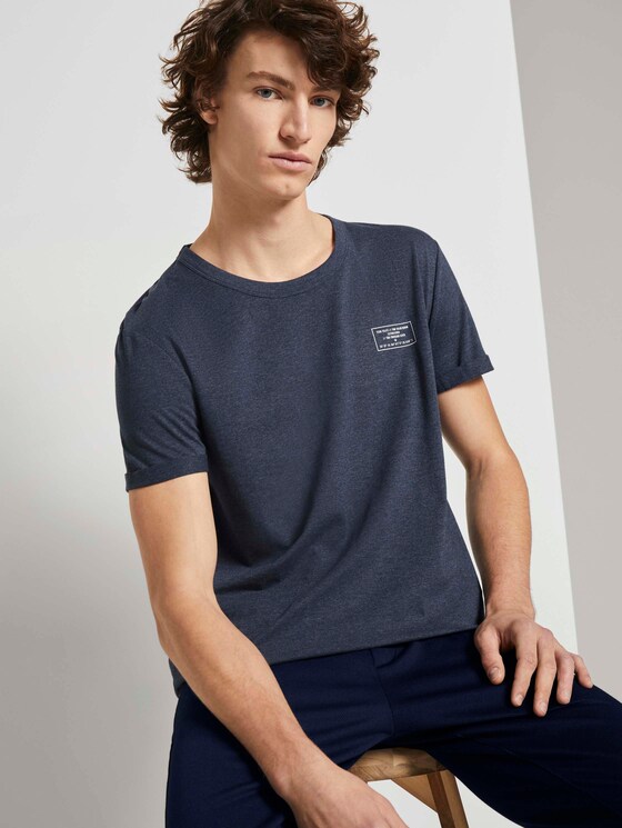 T-Shirt mit Ärmelaufschlag - Männer - Sky Captain Blue Non-Solid T-Shirt mit Ärmelaufschlag - Männer - Sky Captain Blue Non-Solid - 5 - TOM TAILOR Denim