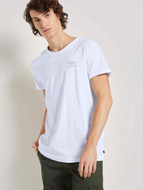 T-Shirt mit Ärmelaufschlag - Männer - White T-Shirt mit Ärmelaufschlag - Männer - White - 5 - TOM TAILOR Denim
