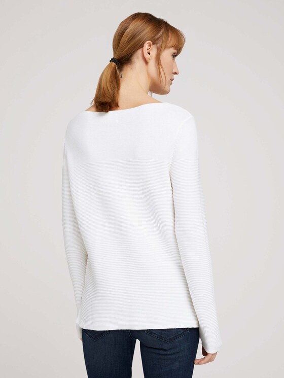 Ottoman Pullover mit Bio-Baumwolle - Frauen - Whisper White Ottoman Pullover mit Bio-Baumwolle - Frauen - Whisper White - 2 - TOM TAILOR