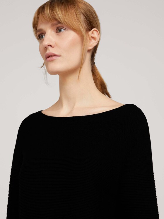 Ottoman Pullover mit Bio-Baumwolle - Frauen - Deep Black Ottoman Pullover mit Bio-Baumwolle - Frauen - Deep Black - 9 - TOM TAILOR
