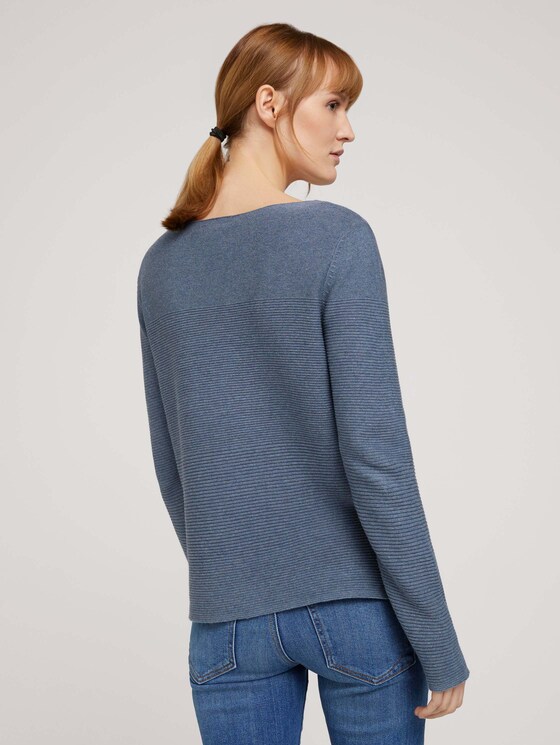 Ottoman Pullover mit Bio-Baumwolle - Frauen - dove grey melange Ottoman Pullover mit Bio-Baumwolle - Frauen - dove grey melange - 2 - TOM TAILOR